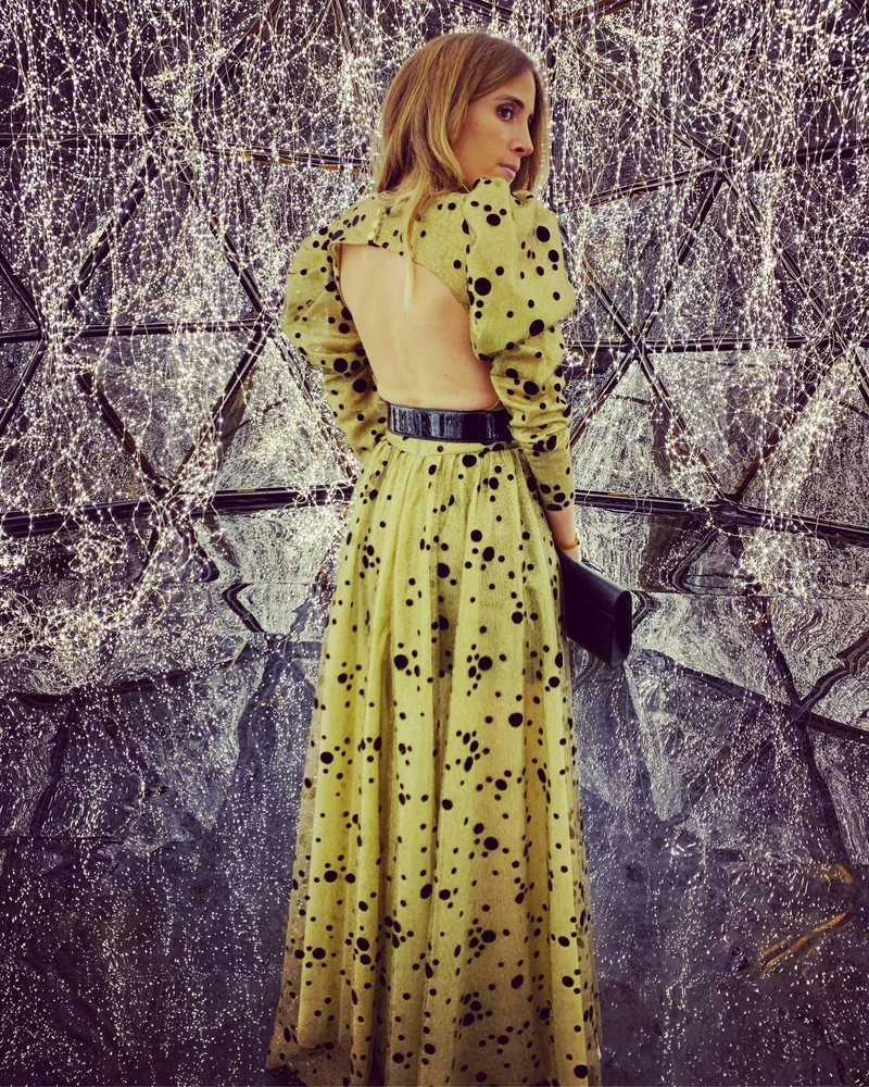 Vente Robe longue Polka dorée