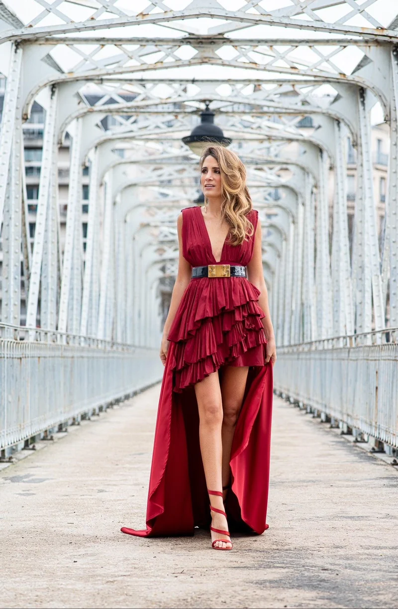 Vente Robe Sabrine bordeaux asymetrique