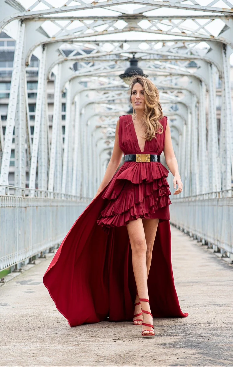 Vente Robe Sabrine bordeaux asymetrique