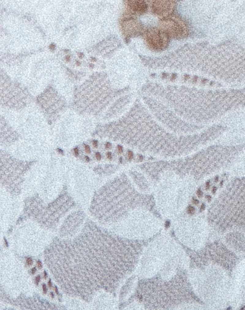 String Sura en dentelle florale compacte Ivoire