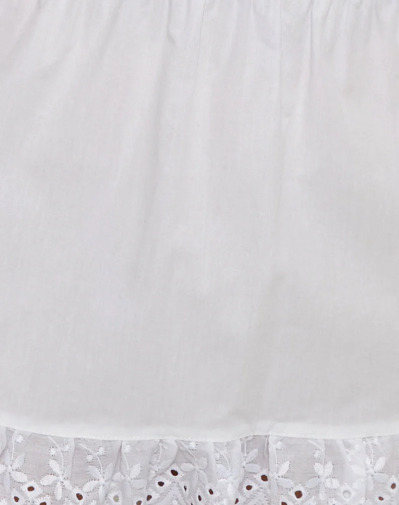 Minijupe Corazon, blanche avec dentelle