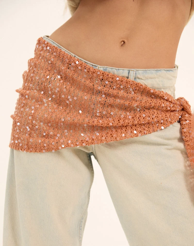 Sanu Sarong en maille pailletée orange