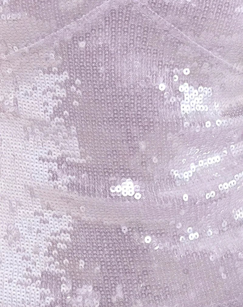 Top Wespiser en violet doux à paillettes