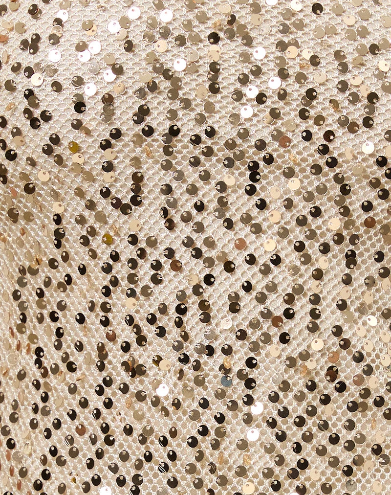 Top bandeau Rimo à paillettes dorées