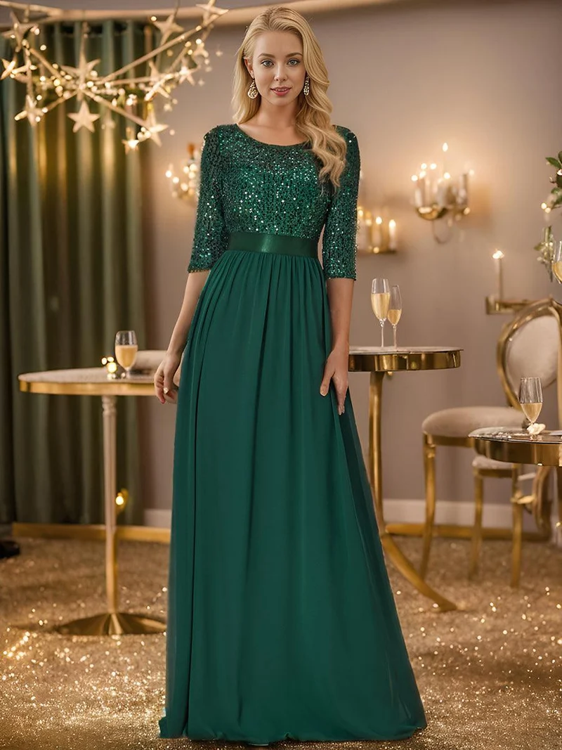 MEILLEURS CHOIX Robe vert foncé