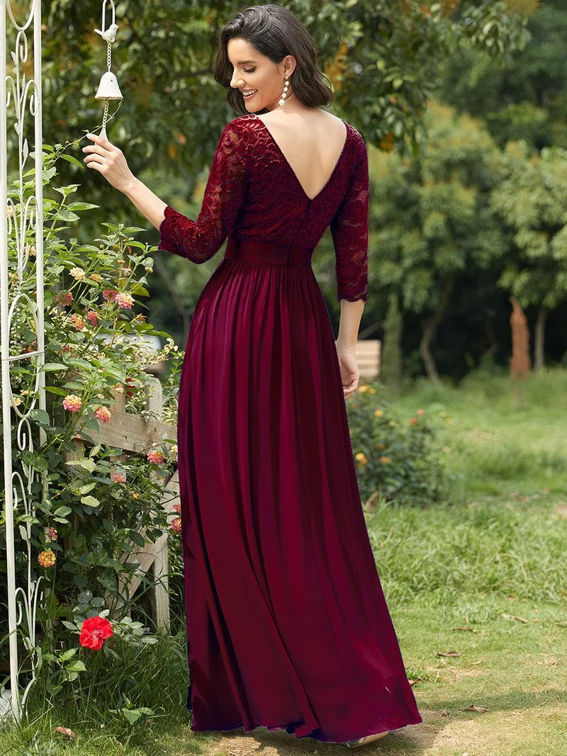 MEILLEURS CHOIX Robe de soirée à manches longues