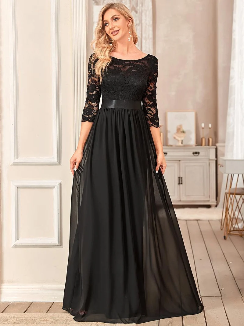 MEILLEURS CHOIX Robe de soirée à manches longues