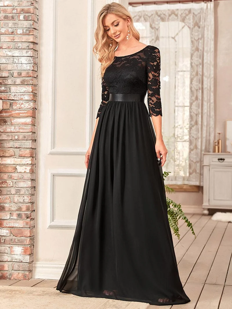 MEILLEURS CHOIX Robe de soirée à manches longues