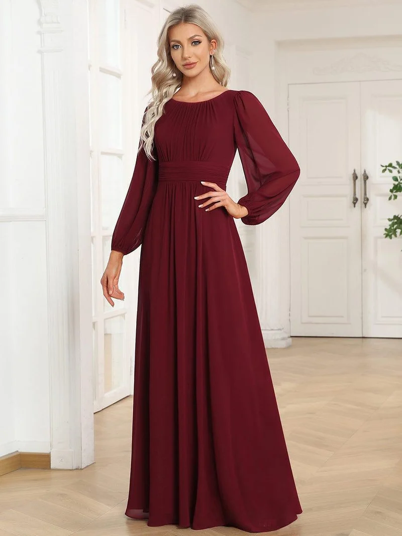 MEILLEURS CHOIX Robe de soirée à manches longues