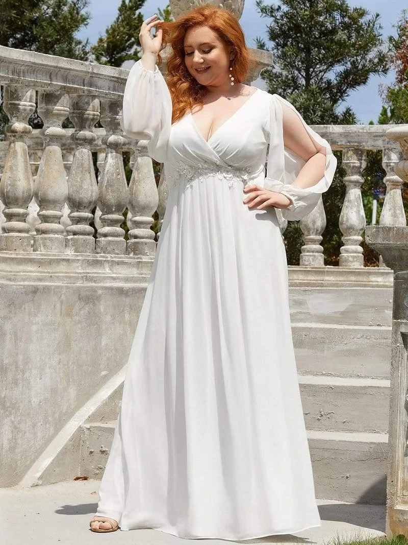 ever AMOUR|Robe de soirée longue et élégante avec manches lanternes