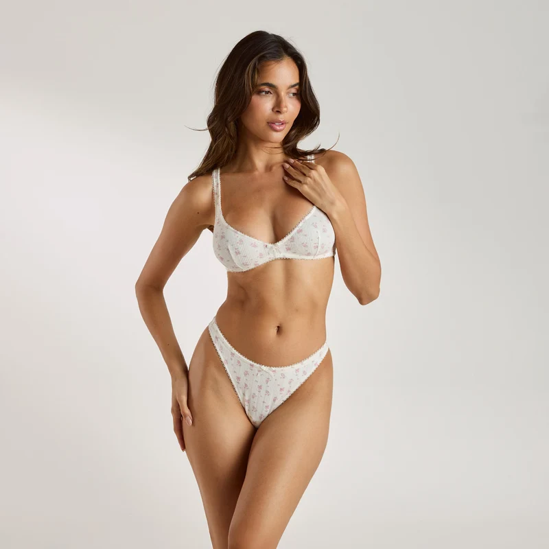 Brassière en Pointelle - Ivoire Floral