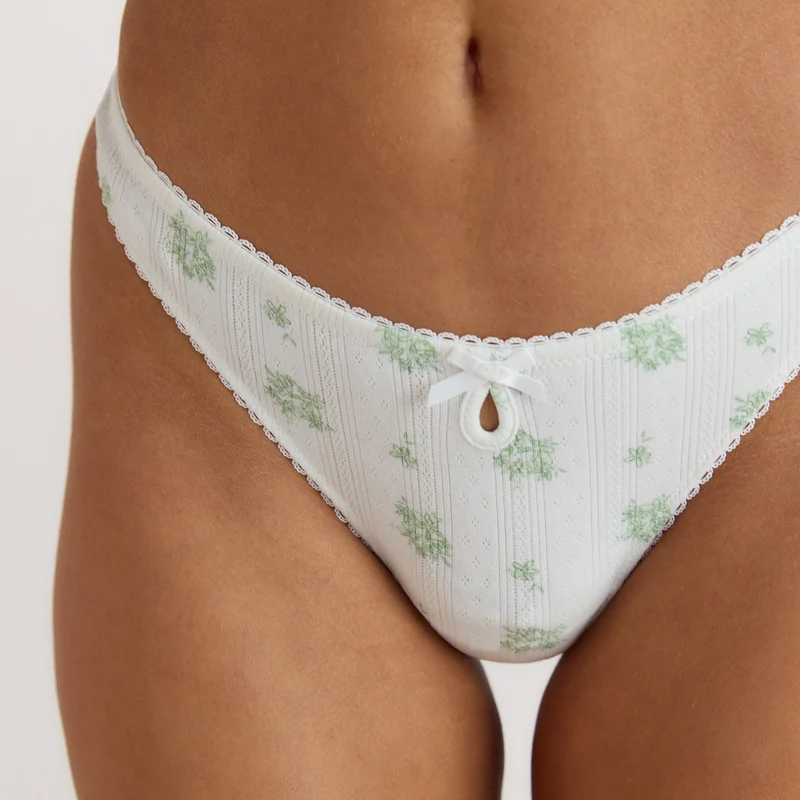 Strings en Pointelle (lot de 3) - Motif Neutre