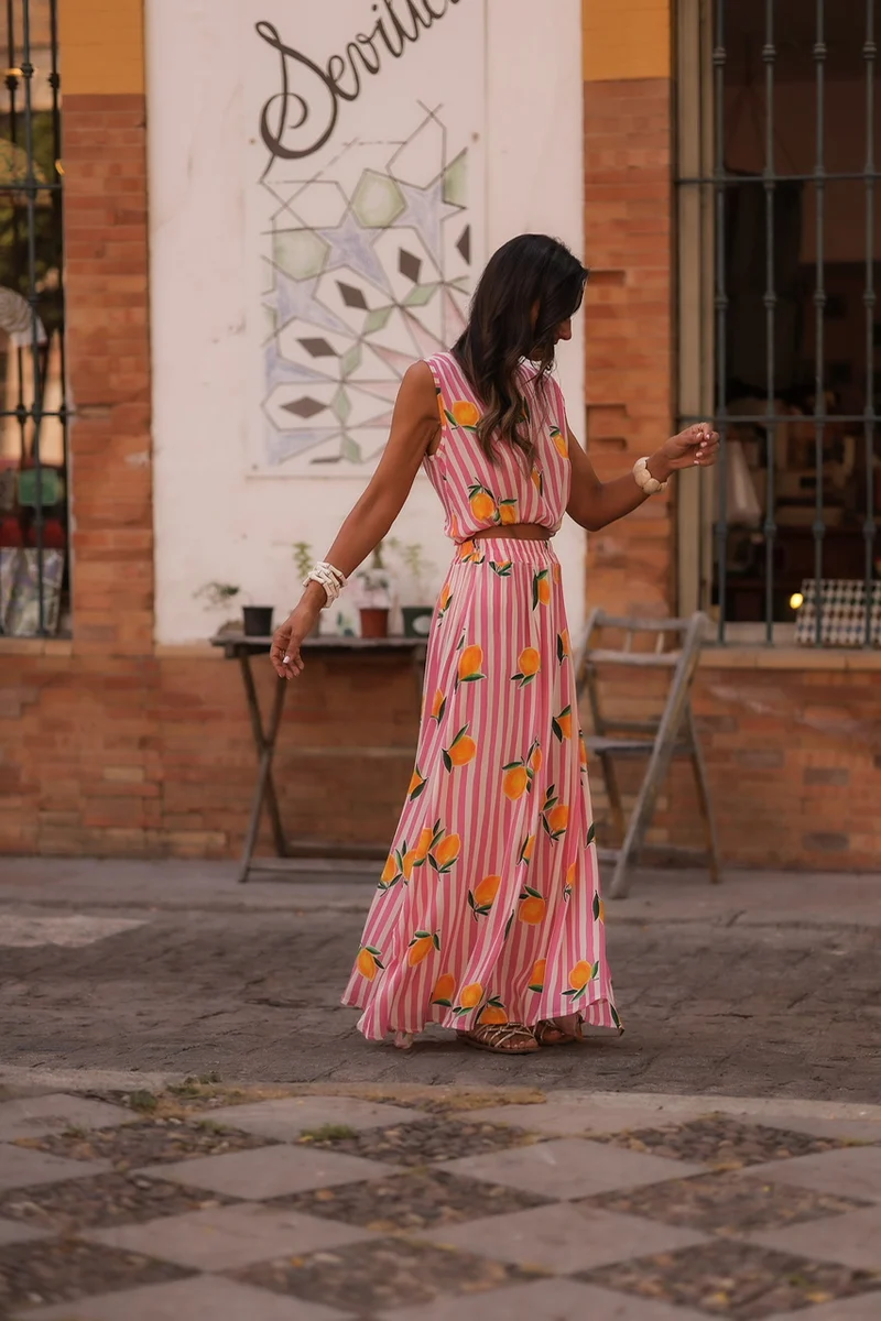 Ensemble Gabriela rose citron