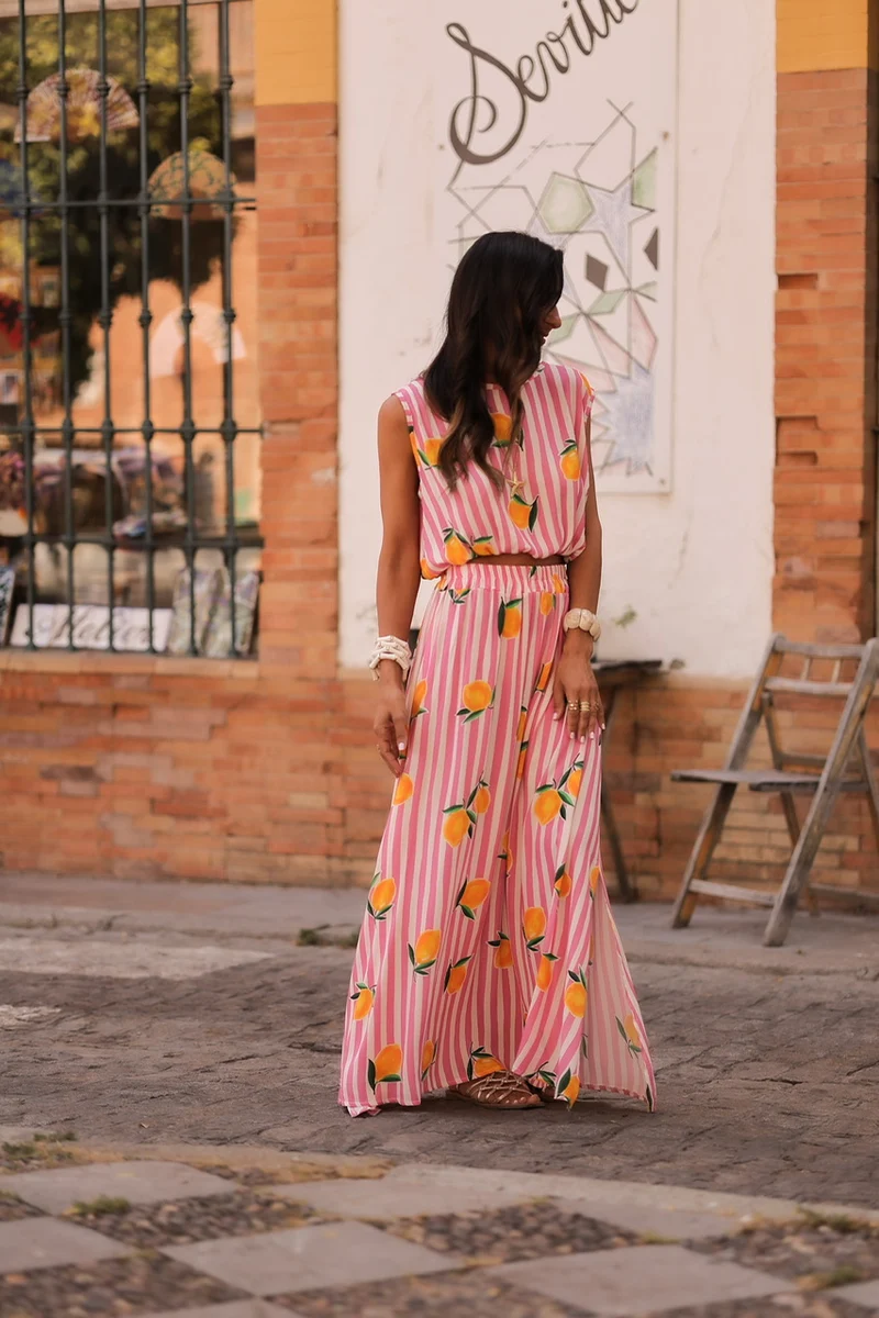 Ensemble Gabriela rose citron