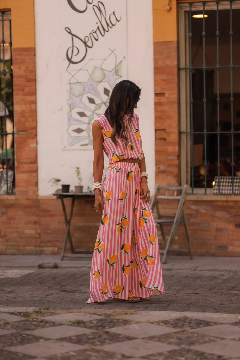 Ensemble Gabriela rose citron