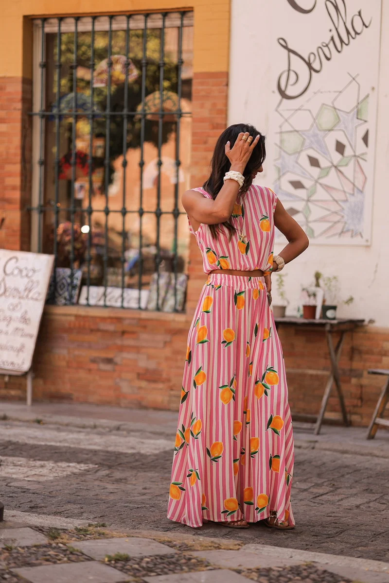 Ensemble Gabriela rose citron