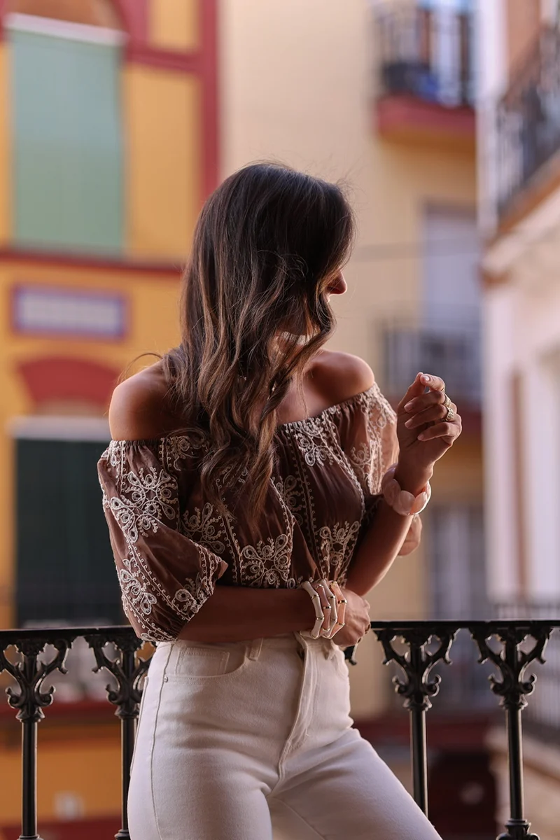 Blouse Dune marron