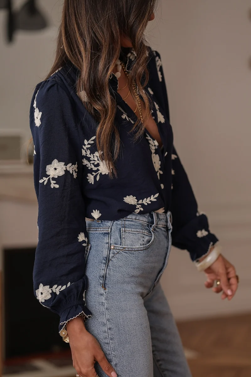 Blouse Ava bleu marine
