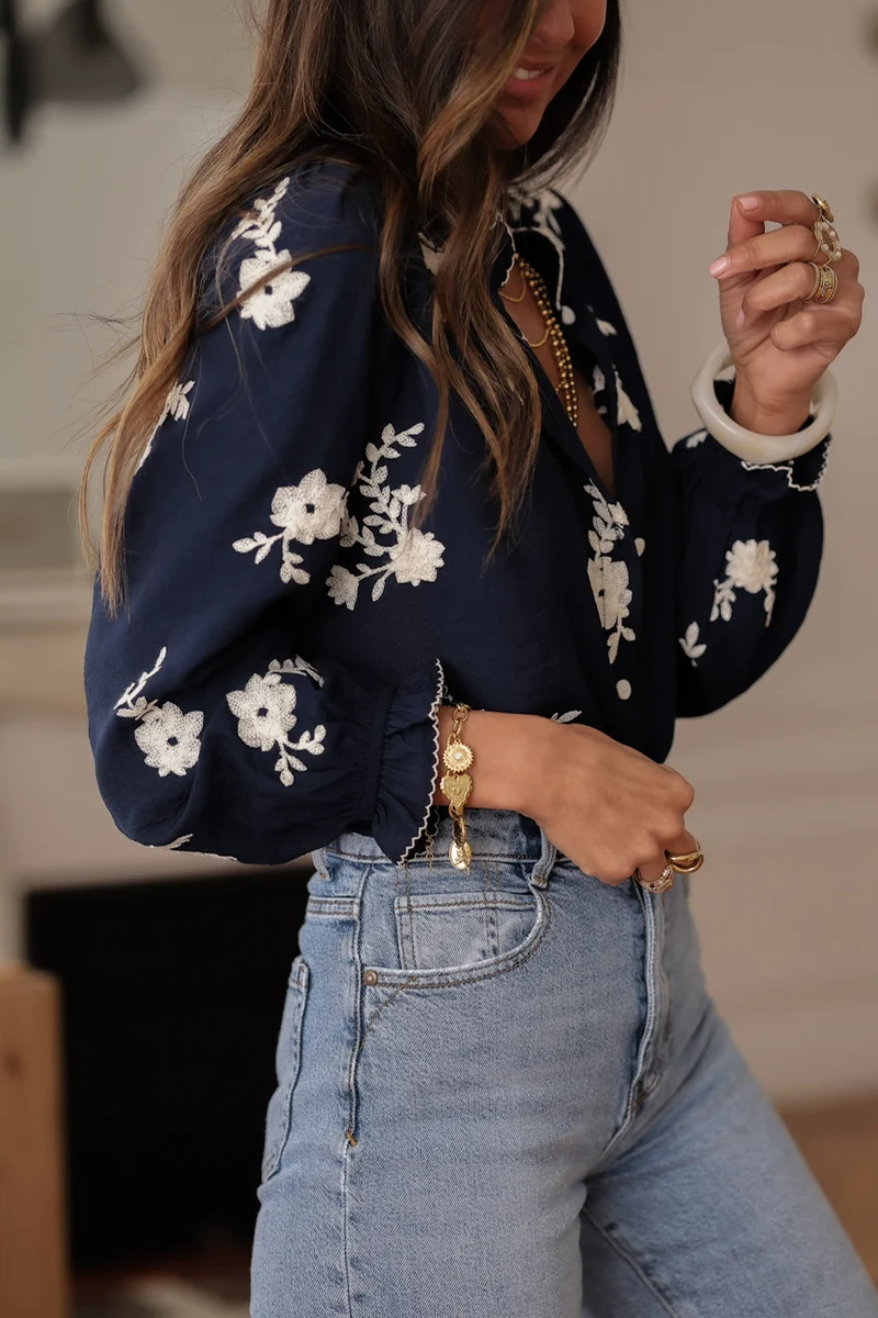 Blouse Ava bleu marine