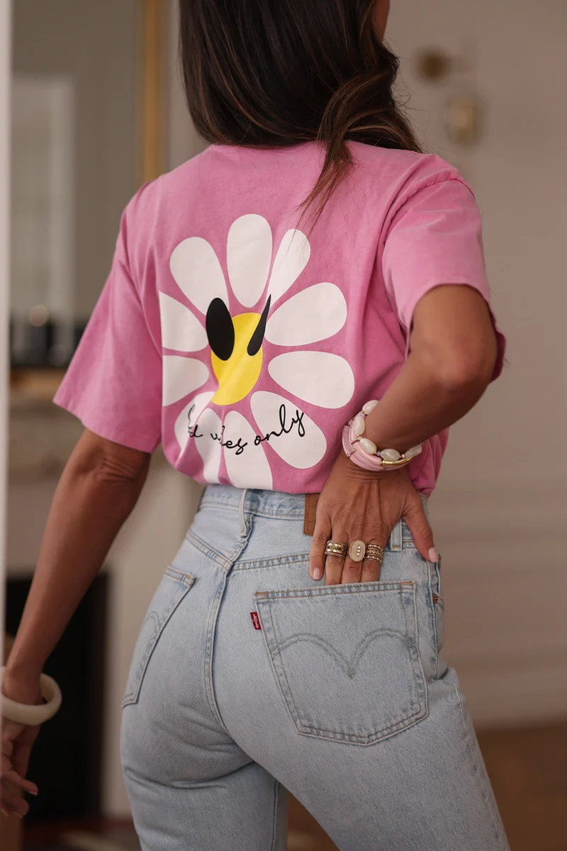 Tee-shirt Marguerite rose