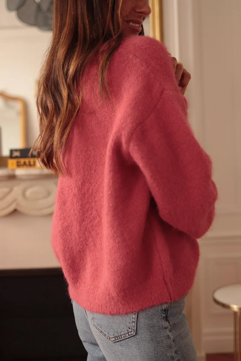 Gilet Abel rose framboise