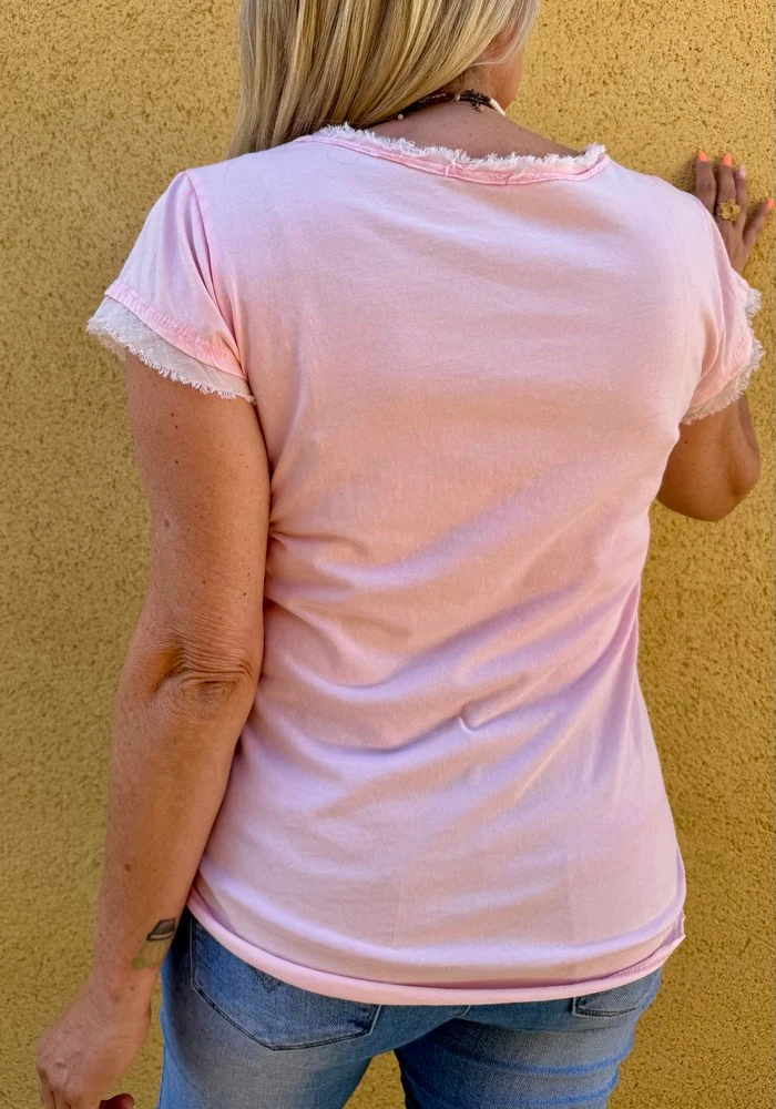 Teeshirt Poisson rose acidulé