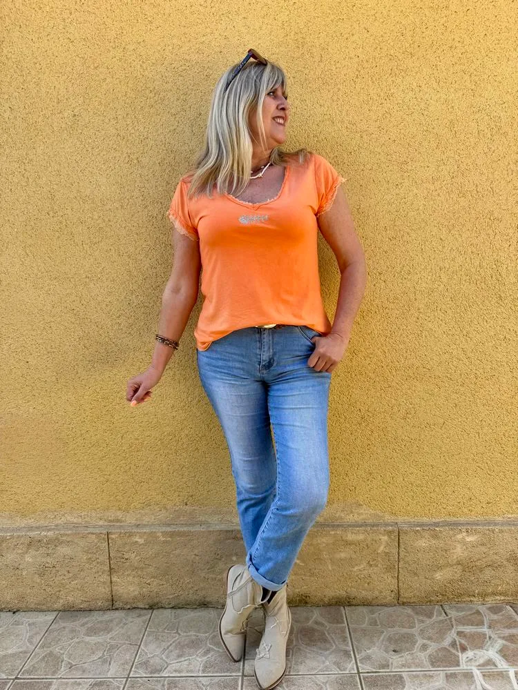 Teeshirt Poisson orange acidulé