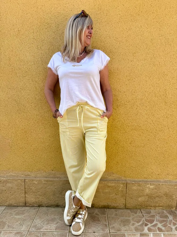 Jogg rayé Gabriele jaune