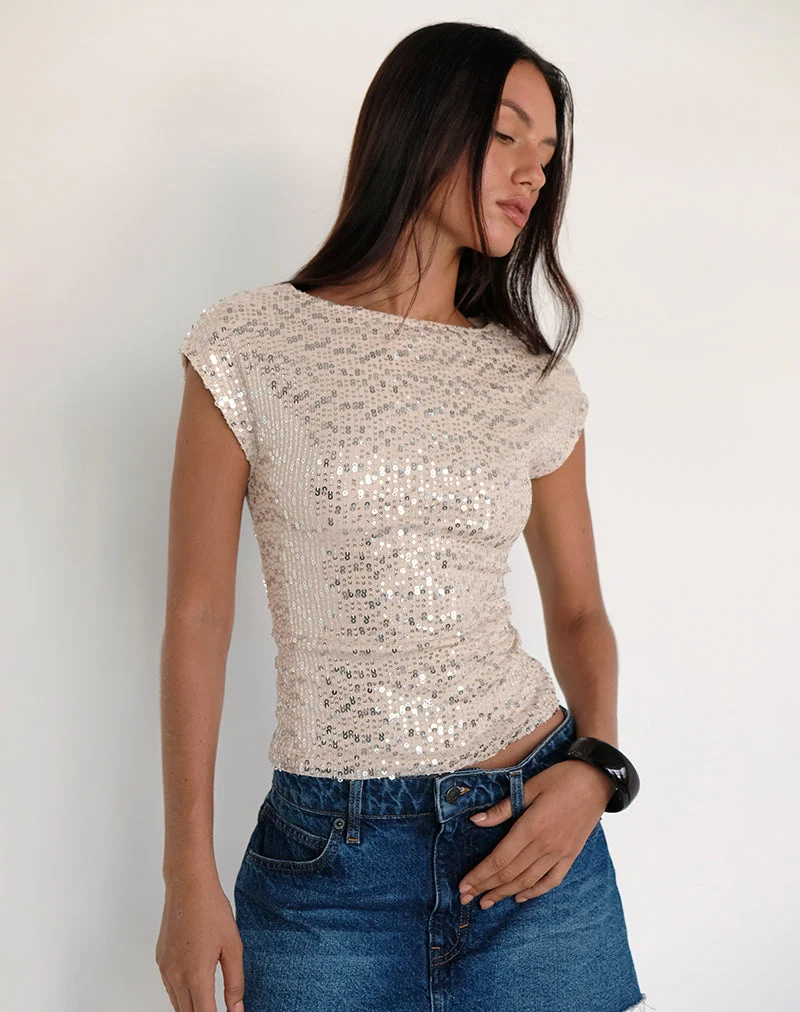 Nova Top in Sequin Neutral