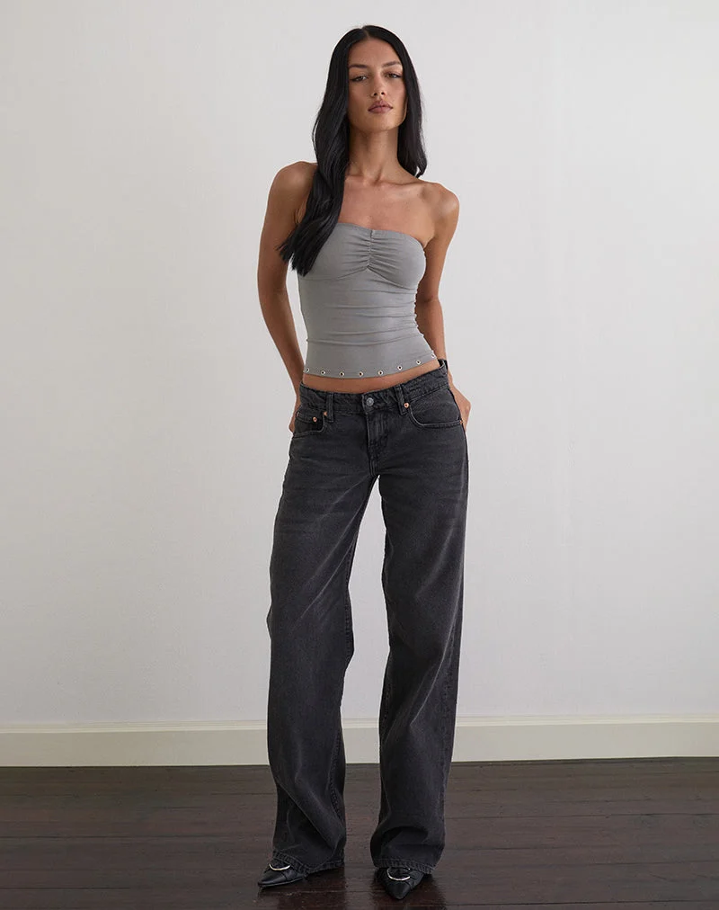 Ruki Bandeau Top in Rayon Jersey Grey