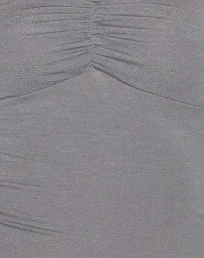 Ruki Bandeau Top in Rayon Jersey Grey