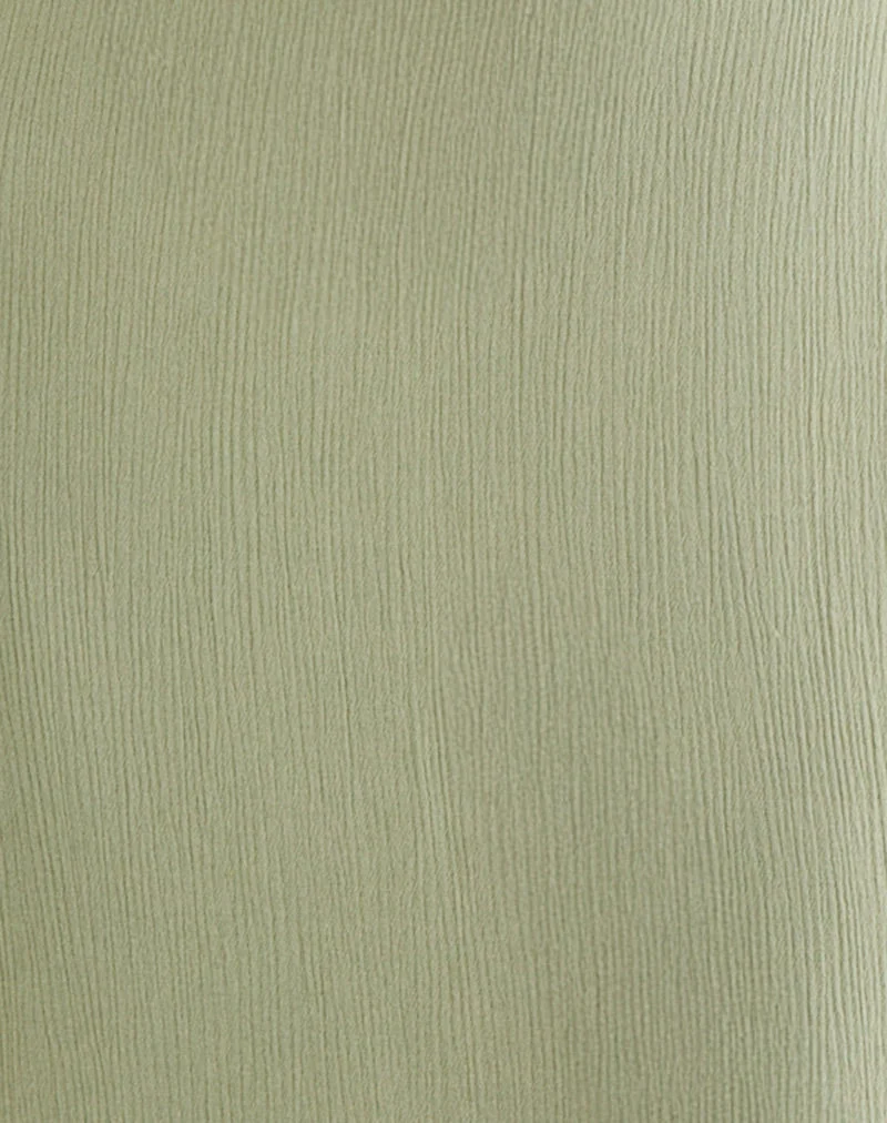 Havisla Tie Front Midi Dress in Sage Green