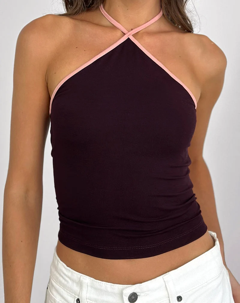 Top dos nu en Redwood avec Pink Lady Binding