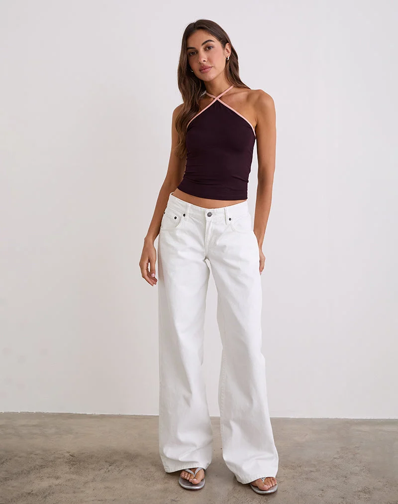 Top dos nu en Redwood avec Pink Lady Binding