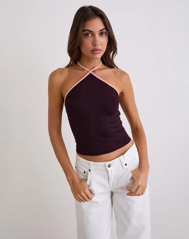 Top dos nu en Redwood avec Pink Lady Binding