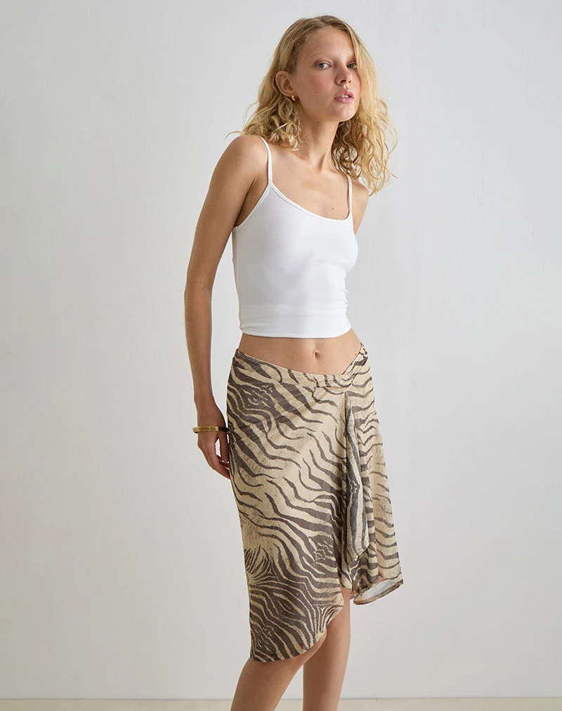 Jupe midi Esmeray, coloris neutre Wild Animal