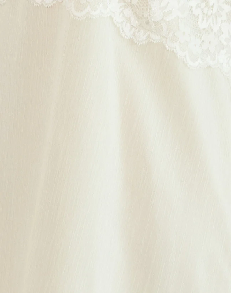 Mini robe babydoll Juvia en mousseline ivoire
