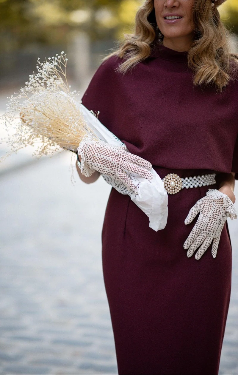 Robe Beckham en crêpe bordeaux