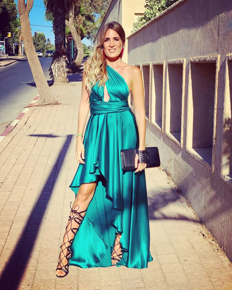 Robe Cappadocia bleue asymétrique