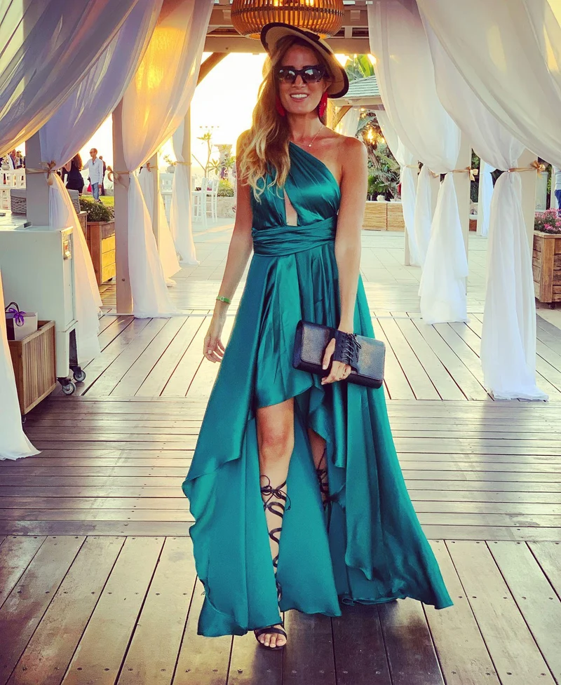 Robe Cappadocia bleue asymétrique