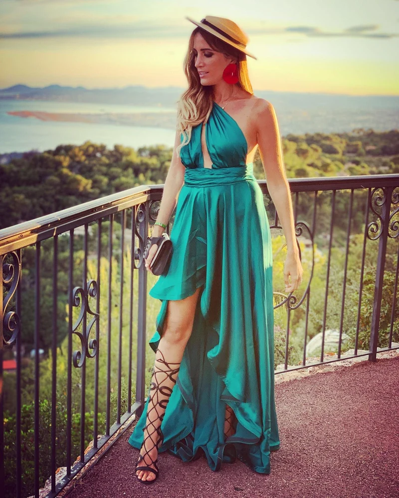 Robe Cappadocia bleue asymétrique