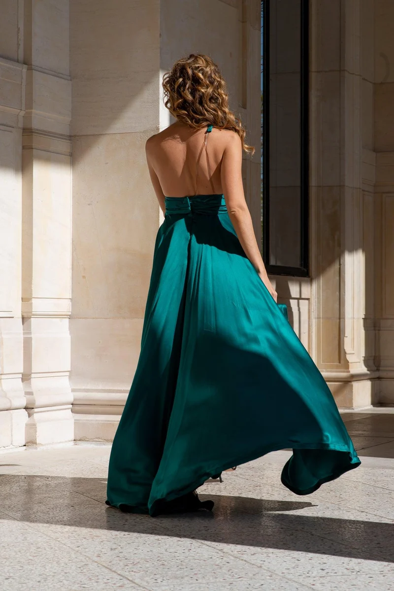 Robe Cappadocia bleue asymétrique
