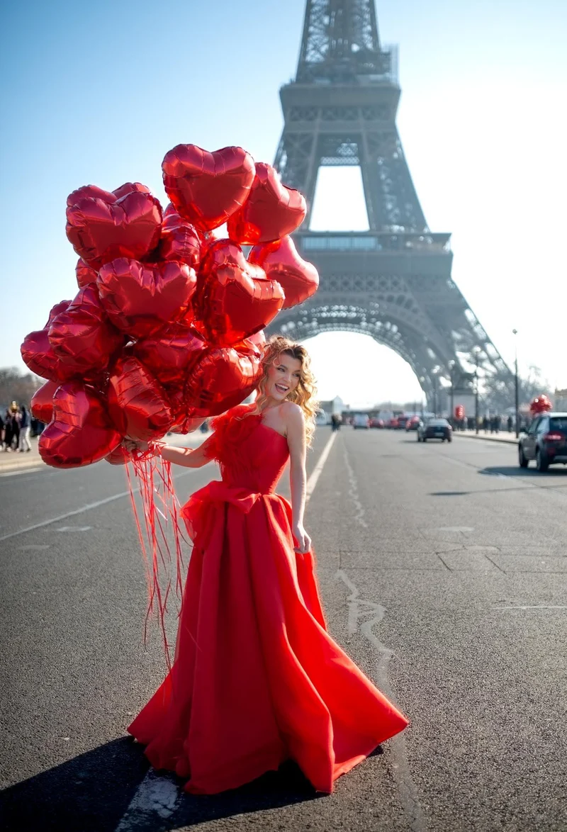 Robe longue du soir bustier Monaco rouge