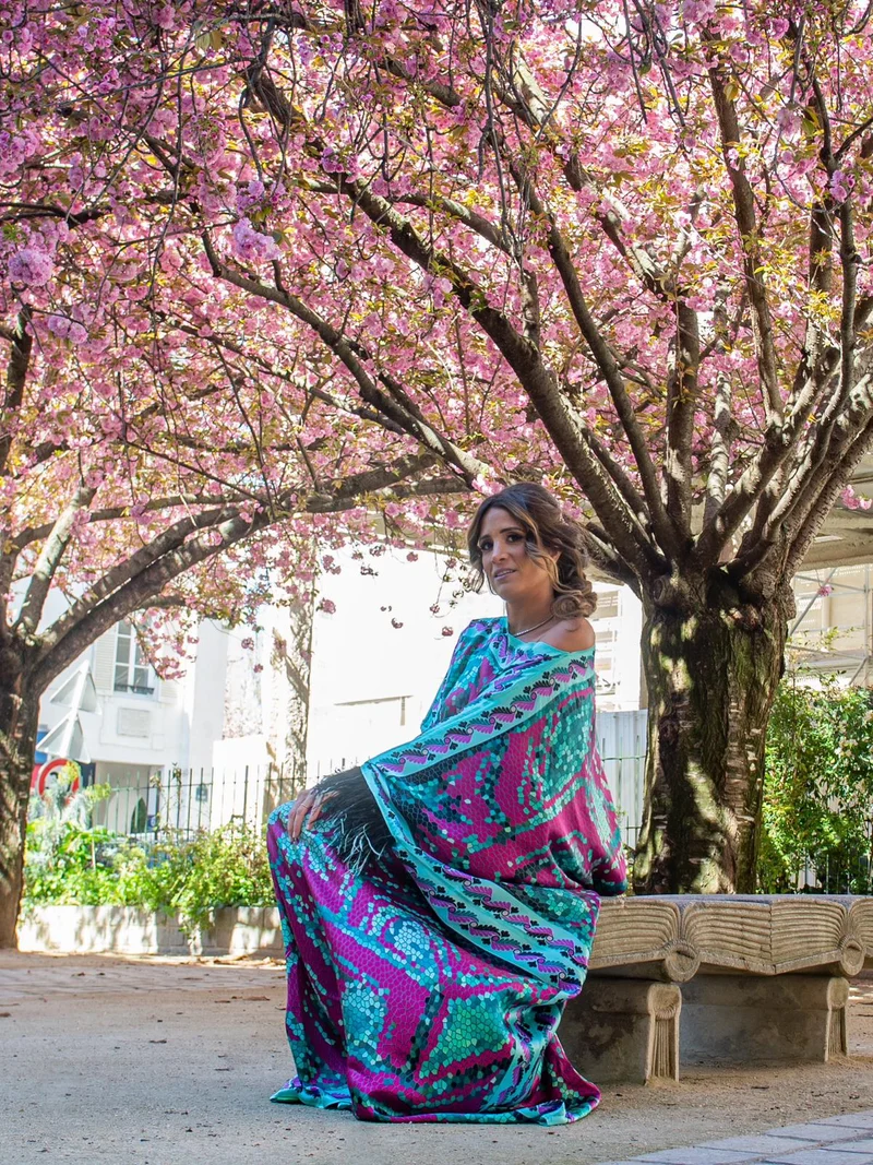 Robe Mosaïque rose & bleu