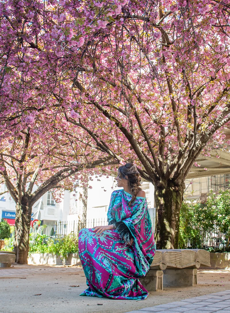 Robe Mosaïque rose & bleu