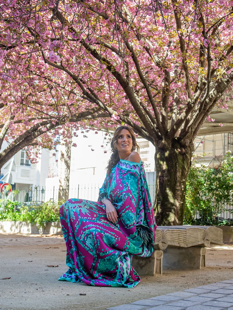 Robe Mosaïque rose & bleu