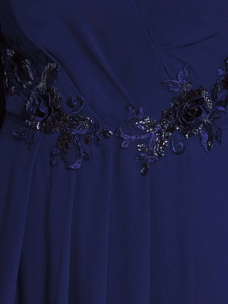 ever AELINA|Robe d'invitée de mariage en mousseline de soie à manches longues et taille trapèze(Vente finale)