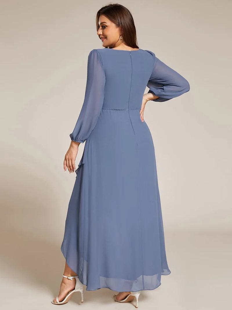 ever MARYAM|Robe de soirée formelle en mousseline de soie à manches longues et applique(Vente finale)s à la taille