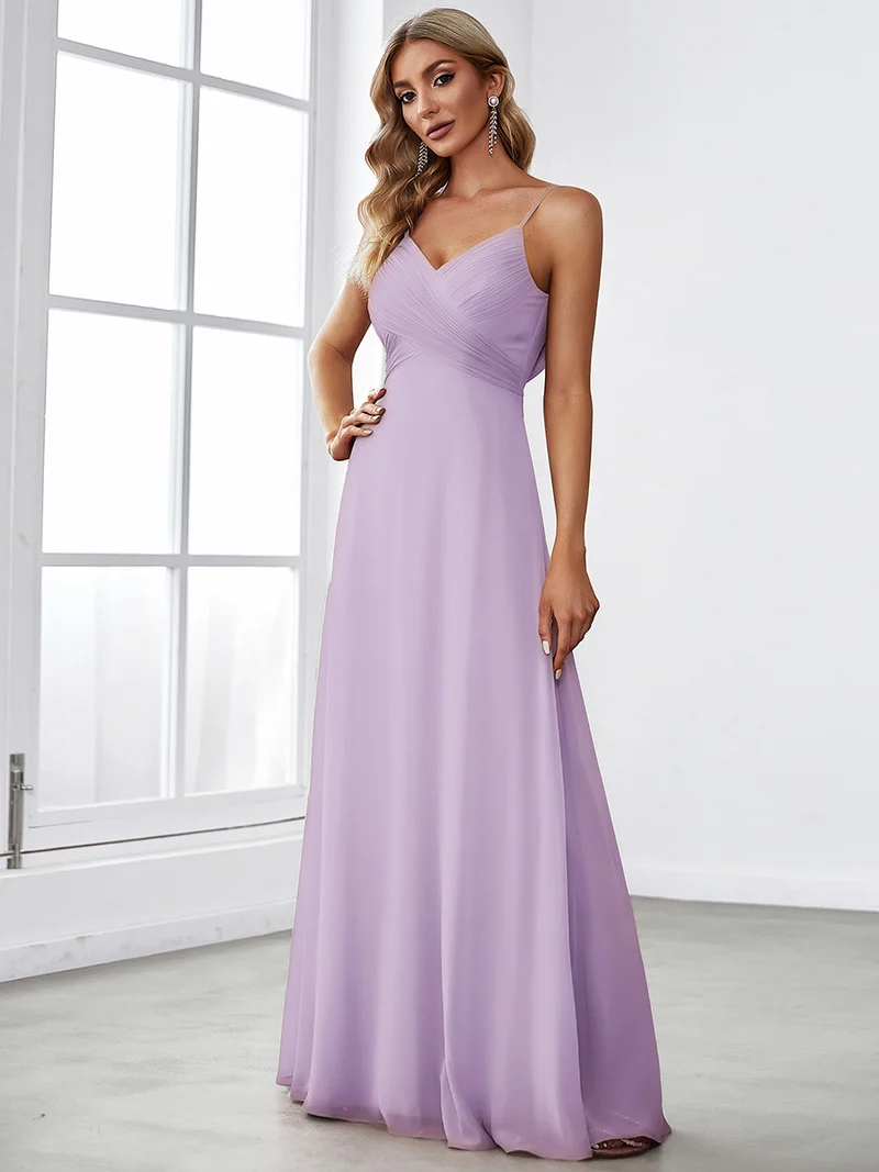 ever NOVA|Robe de demoiselle d'honneur drapée au dos avec décolleté en cœur