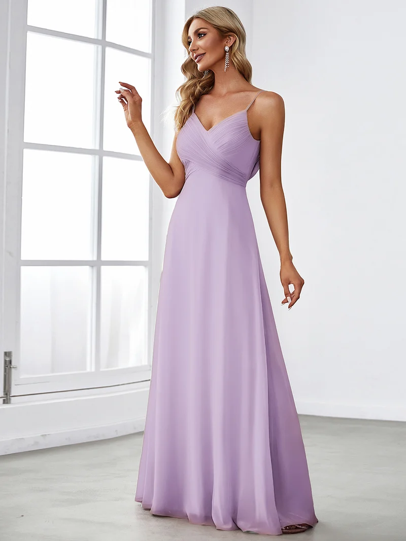 ever NOVA|Robe de demoiselle d'honneur drapée au dos avec décolleté en cœur
